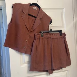 Loft Lou and gray set. Shorts has elastic waist and pockets.